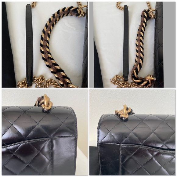 Sold Black Chanel Glazed Calfskin Straight Lined Flap bag - Picture 12 of 17